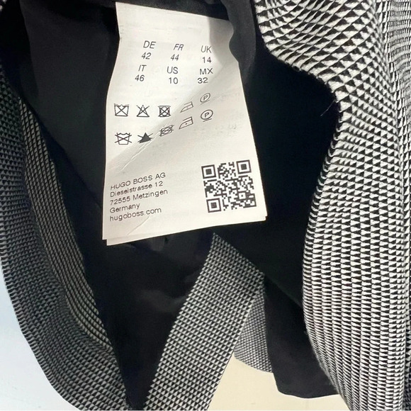 NWT Hugo Boss Doritala Geometric Wool Stretch Woven Tailored Sheath Dress Sz 10 - Picture 11 of 14